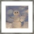 Miniature Snowman Landscape Framed Print