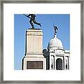 Minnesota And Pennsylvania Monuments At Gettysburg Framed Print