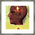 Missing Jigsaw Piece Outside Mans Head Framed Print