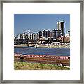 Mississippi River And St Louis Skyline Panorama Framed Print