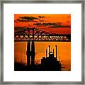 Mississippi River Natchez Sunset Framed Print