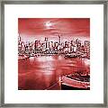 Misty Morning Harbour - Red Framed Print