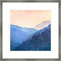 Misty Mountain Sunset Framed Print