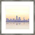 Misty Sunrise In Cleveland Framed Print