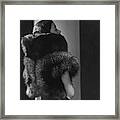 Mlle. Koopman Wearing A Fur Jacket Framed Print