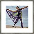 Model In Matching Dress And Leotard Framed Print