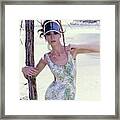 Model Wearing A Jantzen Swimsuit In Acapulco Framed Print