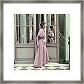 Model Wearing A Pink Gown By Balenciaga Framed Print