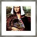 Mona Lisa Thanksgiving Pilgrim Framed Print