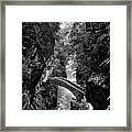 Monochrome Image Of The Stone Bridge In The Val D'areuse Framed Print
