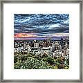 Montreal Skyline Sunset From Mount Royal Framed Print