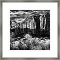 Monument Valley In Black And White Framed Print