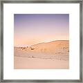 Moon And Sand Dune In Twilight Framed Print