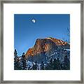 Moon Over Half Dome Framed Print