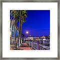 Moon Rise Over Harbor Island Framed Print