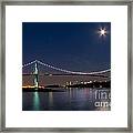 Moon Rise Over Vancouver Framed Print