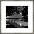 Moonlight Dock Framed Print