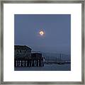Moonrise Over The Harbor Framed Print