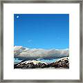 Morning Moon Over Spanish Peaks Framed Print