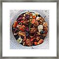 Mosaic Fruity Tea With Bamboo Leaves Square Framed Print