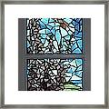 Mosaic Stained Glass - Ruby-throated Hummingbird Framed Print