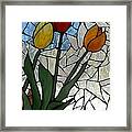 Mosaic Stained Glass - Spring Shower Framed Print