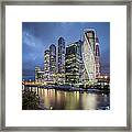 Moscow Skyline At Night Framed Print