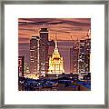 Moscow Skyscrapers At Sunset Framed Print
