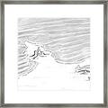 Moses Is Laying On A Beach Chair Parting The Sea Framed Print