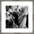 Mother Teresa With Children Framed Print