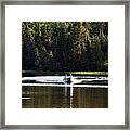 Motor Boat On The Lake Framed Print