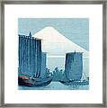 Mount Fuji, Sailboats Framed Print