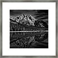 Mount Moran In Black And White Framed Print