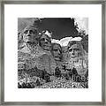 Mount Rushmore Black And White Framed Print