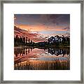 Mount Shuksan Fiery Sunrise Framed Print