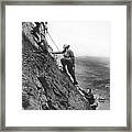 Mountain Climbing In Glacier Framed Print