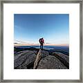 Mountain Man On A Summit Framed Print