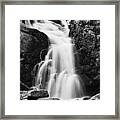 Mouse Creek Falls - Black And White Framed Print