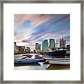 Moving Skies At Canary Wharf Framed Print