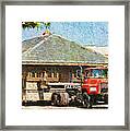 Moving The Blue Springs Train Depot Painterly Framed Print