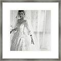 Mrs. Chance Vought Wearing A Wedding Gown Framed Print