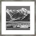 T-m1607-eh-bw-mt. Marcus Baker And Columbia Glacier Framed Print