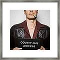 Mug Shot Of Man With Cigarette And Gold Chains Framed Print