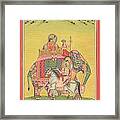 Mughal King Moghal Queen Love Scene Indian Art Desi Maayin Painting Portrait Framed Print