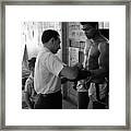 Muhammad Ali With Trainer Framed Print