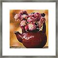 Mums In A Teapot Still Life Framed Print