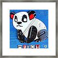 Munch The Panda License Plate Art Framed Print