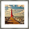 Muskegon South Pier Light Framed Print