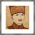 Mustafa Kemal Ataturk Coffee Painting Framed Print