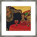 My Father With Uncle Piacsek Drinking Red Wine, 1907 Framed Print
